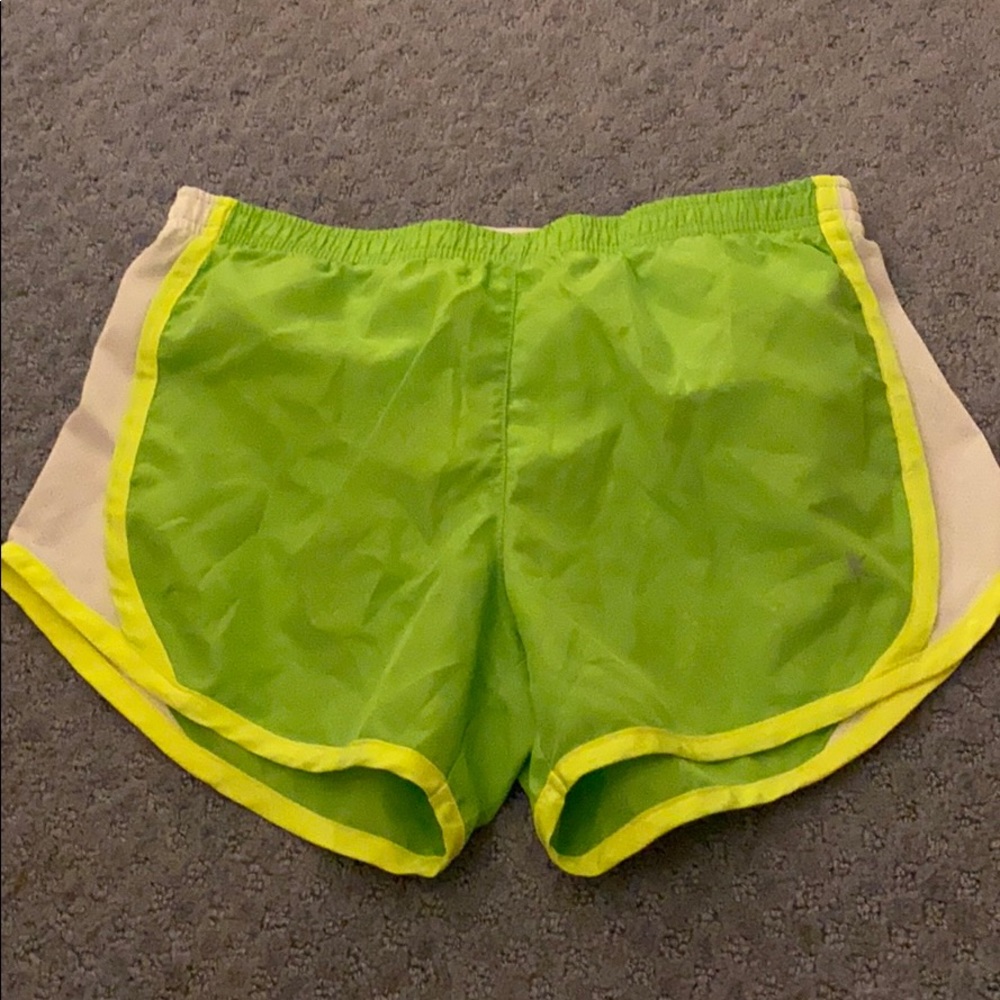 Green athletic shorts
